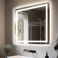 32"x36" LED Bathroom Mirror, Front and Backlit Mirror, Anti-Fog Vanity Mirror with Lights, Stepless Dimmable Illuminated, 3 Colors Smart Mirror (Horizontal/Vertical)