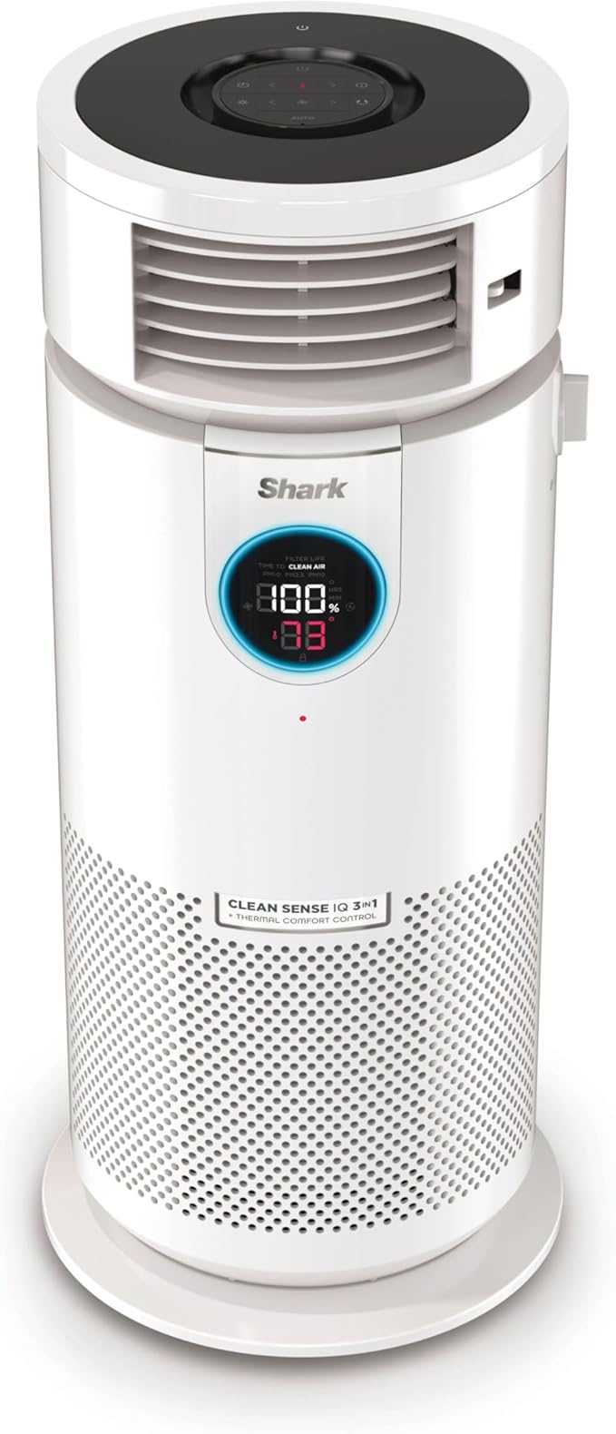 Shark 3-in-1 Clean Sense Air Purifier, Heater & Fan, HEPA Filter, 500 Sq Ft, Oscillating, Captures 99.98% of Particles for Clean Air, Dust, Smoke & Allergens, White, HC450