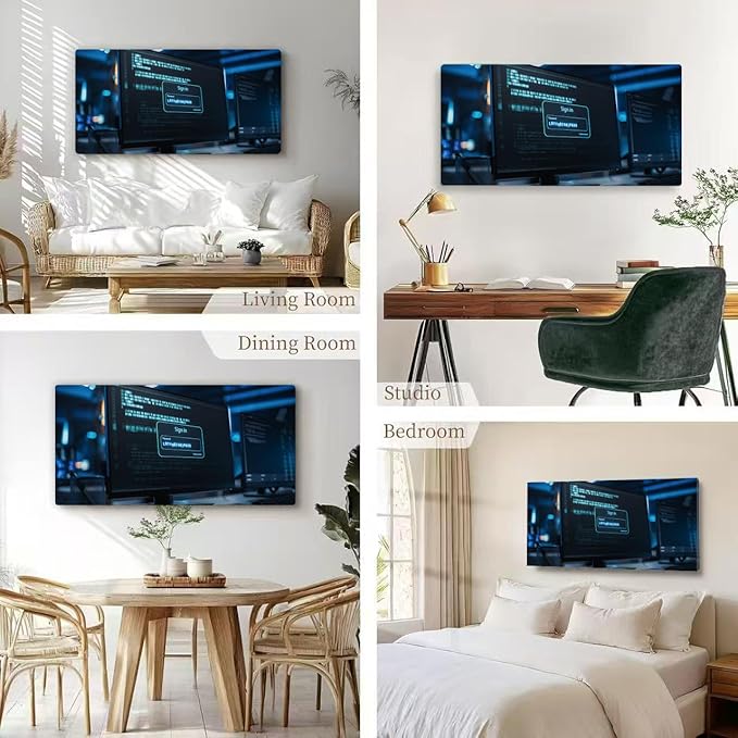 Wibinuki Wall Art Wall Decor Wall Paintings Desktop Computer Screen Showing How a Quantum Computer is Breaking for Living Room Bedroom Bathroom Home Decor Can Be Hung Directly 20"x 40"