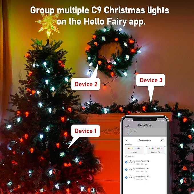 Probro Smart RGB C9 Christmas Lights Clearance, 95FT 100 LEDs App Control & Music Sync, 105 Modes for Party, Shatterproof Waterproof Connectable String Lights for Outdoor Indoor Xmas Tree House Decor
