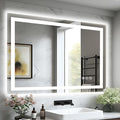 44"x36" LED Light Mirror for Bathroom (Front and Backlit), Anti-Fog Bathroom Vanity Mirror, Stepless Dimmable Lighted Mirror, Tempered Glass, Memory (Horizontal/Vertical)