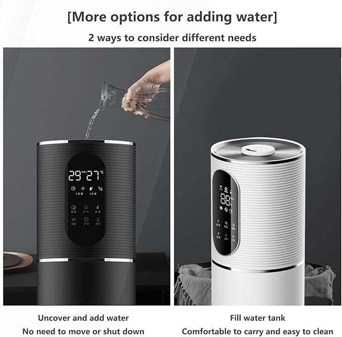 Floor-Standing Air Humidifier for Home Living Room and Bedroom with Water Pump Smart WiFi Humidifier Large Capacity Large Mist Volume UV Purification Atomizer(White)