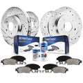 Detroit Axle - Brake Kit for 2000 Infiniti I30, Nissan Maxima, Front and Rear Drilled & Slotted Brake Rotors Ceramic Brake Pads