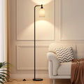 Floor Lamps for Living Room - Tall Standing Lamp with Linen Shade, Floor Lamp with LED Bulbs, Modern Floor Lamps for Bedroom Office Corner