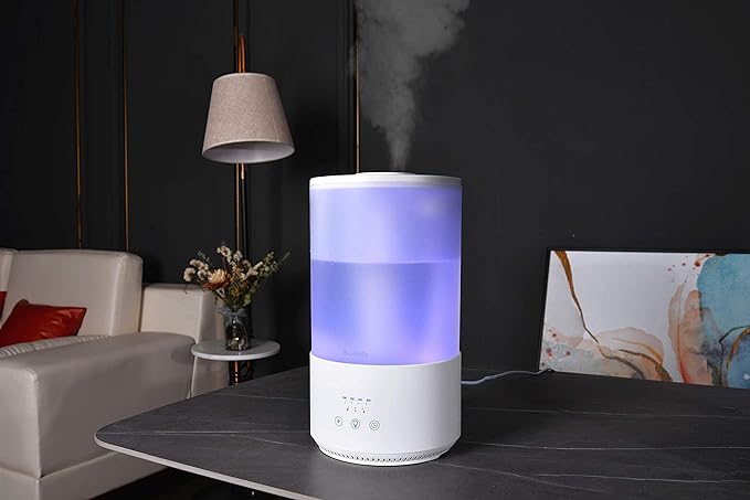 BlueHills Premium Set of Two Large 4000 ML Tall and 2300 ML XL Essential Oil Diffusers Humidifier Combo for Large Room Home with Décor LED Lights Great Gift – Value Pack of White