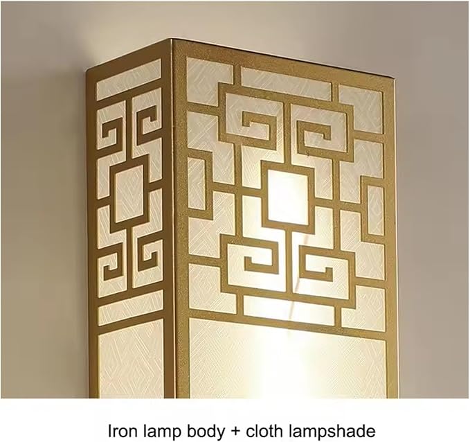 Chinese Style Bedroom Wall Lamp Strip Shaped Zen Background Wall Bedside Lamp Living Room Hallway Stairs Hotel Lighting,Contemporary(Gold)