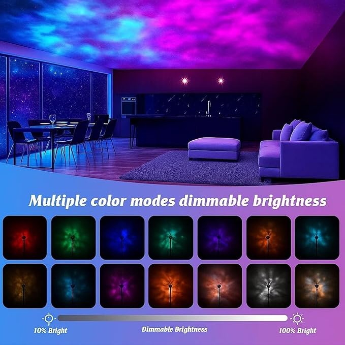Magical Northern Lights For Your Room, Magic Northern Light, Aurora Night Light Projector With Remote Control, Color-Changing Mood Ocean Light For Home, Relaxation & Decor (16 Colors, Rechargeable)