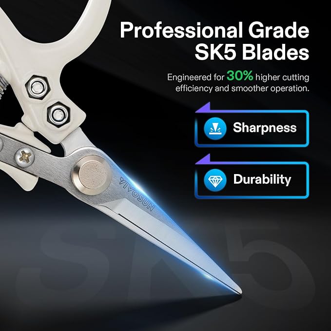 VIVOSUN Pruning Shears for Gardening, Lightweight Plant Pruners for Gardening, Garden Scissors for Cutting Flowers, Trimming Branches, Indoor Plant Scissors, Stylish Garden Gifts for Women