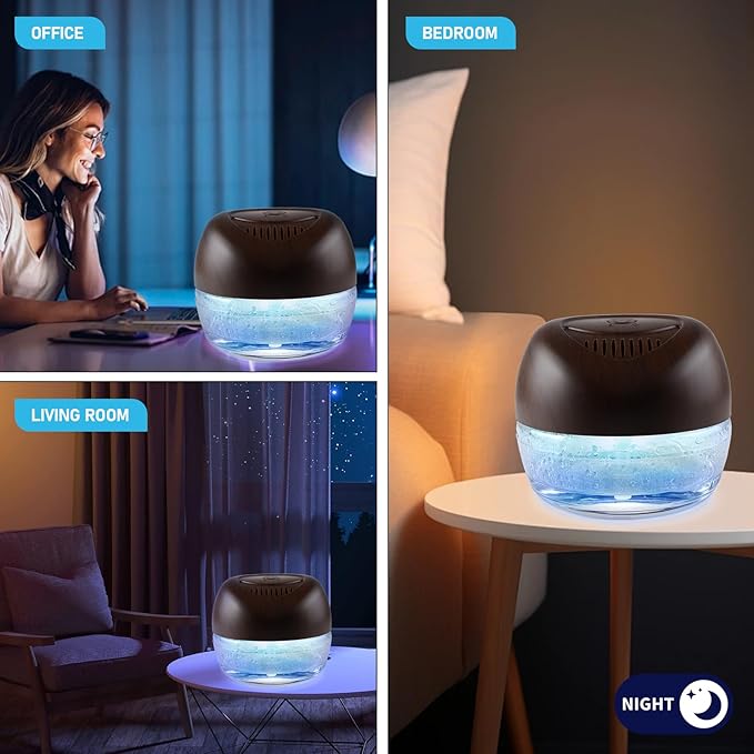 Purifier Air Washer, Air Fresher Aroma Diffuser for Home, Office, Air Purifier with Night Light (Brown)
