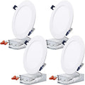 TORCHSTAR Essential Series 6 Inch Ultra-Thin LED Recessed Lighting with J-Box, 1000lm Dimmable Slim Panel Downlight, ETL & Energy Star Listed, 2700K Soft White, Pack of 4