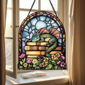 Book Dragon Christmas Ornament Bookish Acrylic Suncatcher Stained Glass Effect Window Hanging for Book Lover Fantasy Reading Nook Decor Gift for Librarian Readers
