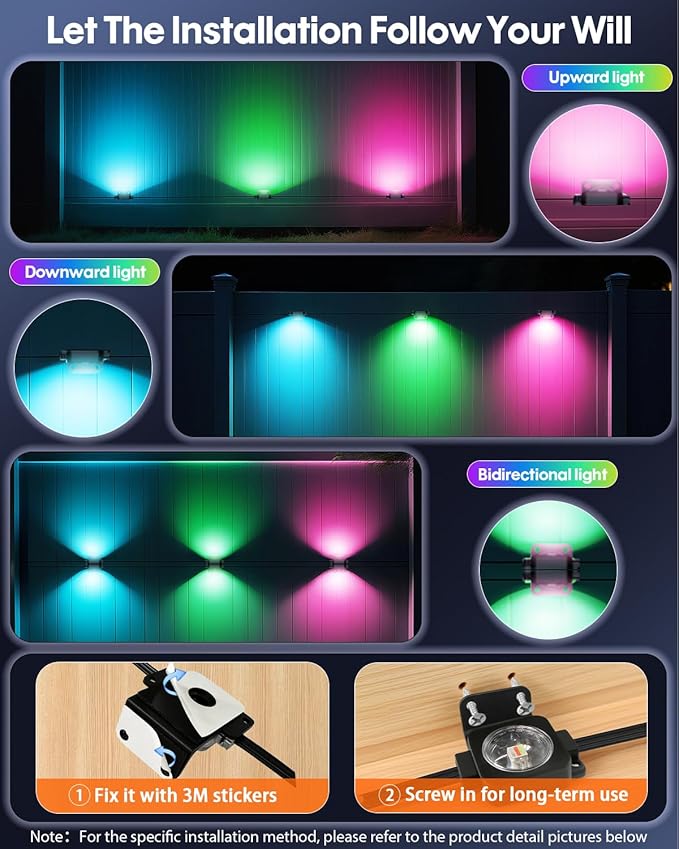 Permanent Outdoor Lights 16.4Ft 10LEDs, Smart RGB-IC Year Round Eave Deck Fence Outside Lights with Remote & App Control, Multicolor & White Individual DIY LED Christmas Holiday Decor