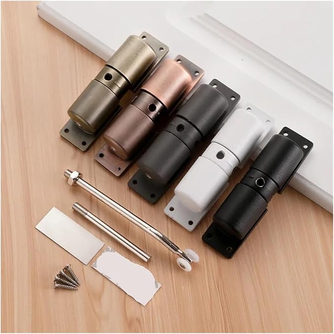 Automatic Adjustable Closer Surface Mounted Heavy Duty Safety Spring，Compatible for Interior Exterior Black Door(U15mmx7m Yellow)