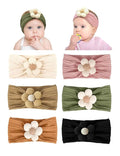 Stretchy Baby Girl Headbands Bows, Infant Headband Bows for Baby Bonnet Newborn Head Wraps Toddler Unisex (03H-16)