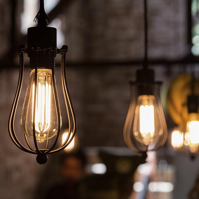 Vintage Edison Bulb 4W,Equivalent 40W Incandescent,ST18 Antique LED Filament Bulbs,Non Dimmable 2700K Warm White,E26 Led Bulb,Pack of 6