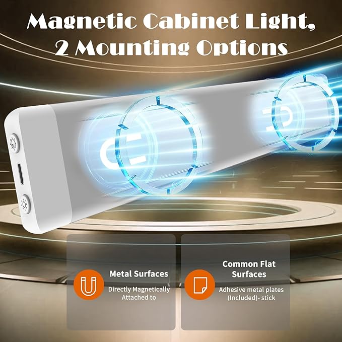 Under Cabinet Lights 2 Pack, 70 LEDs 1000mAh Rechargeable Battery Operated Motion Sensor Light Indoor, 3 Color Temps, Wireless Magnetic Dimmable Closet Light for Kitchen, Wardrobe, Pantry(Silver)