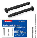 (100pcs) 5/16-18 x 2-1/4" Flat Head Thread Cutting Trailer Deck Screws, Black Phosphate, Package Contains T40 Star Drivea and 9/32 Drill bit