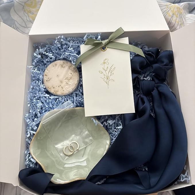 2Pcs Ceramic Jewelry Dish - Lotus Leaf Shape, for Ring Holder Necklace Small Key, Suitable for Mother Friend Sister, Gifts for Women, Cute Plate Trinket Tray, Home Decor (Green-2PCS)