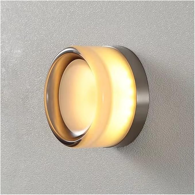 Modern LED Wall Lamp - Amber Jelly Decor Sconces for Living Room, Corridor, Study & Dining Room - Smokey Grey Fixture - Elegant Home Lighting Accent