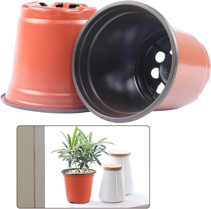 Augshy 150 Pcs 4" Plastic Plants Nursery Pot, Seed Starting Pots for Succulent Seedling Cutting Transplanting