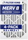 Filter King 8.5x48.5x1 Air Filter | 4-PACK | MERV 8 HVAC Pleated A/C Furnace