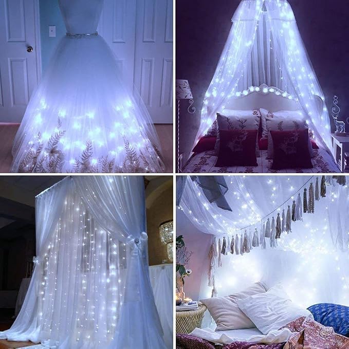Geanmoki 306 LED Window Curtain String Light Wedding Party Home Garden Bedroom Outdoor Indoor Wall Decorations