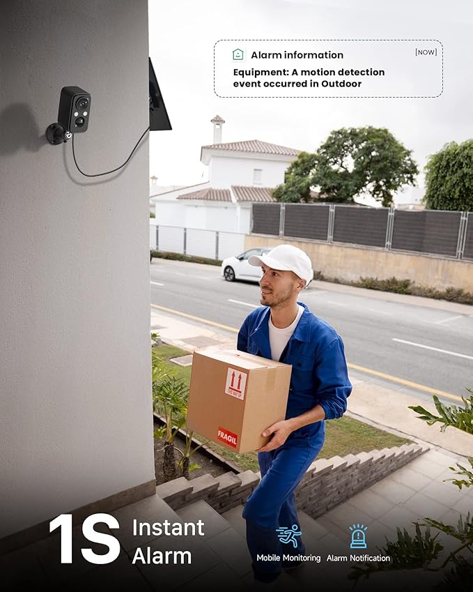 IHOXTX Security Cameras Wireless Outdoor, Flood Light Solar Cameras for Home Security, Home Camera with Color Night Vision, PIR Human Detection, 2-Way Talk, IP66 Waterproof, SD Card/Cloud Storage