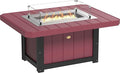 LuxCraft 51" Lumin Rectangular Gas Propane Fire Pit Table for Outdoor Patio with Tempered Glass Wind Guard and Stainless Steel Burner Cover - Amish Made in USA (Cherrywood & Black)
