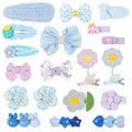 Hair Clips for Girls 19 Pcs Assorted Barrettes for Kids Spring Flower Bows Heart Purple Blue Cute Hair Accessories for Little Girls Teens Toddlers Child Kids
