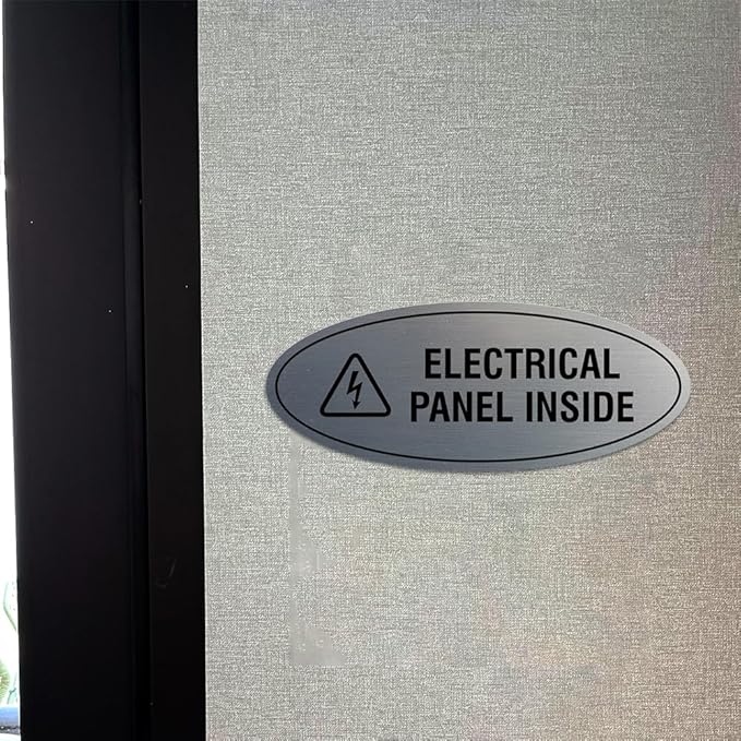 Signs ByLITA Oval Electrical Panel Inside Sign (White) - Large