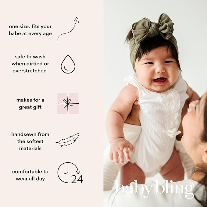 Baby Bling 2PK FAB-BOW-OUS®: dusty blue + white