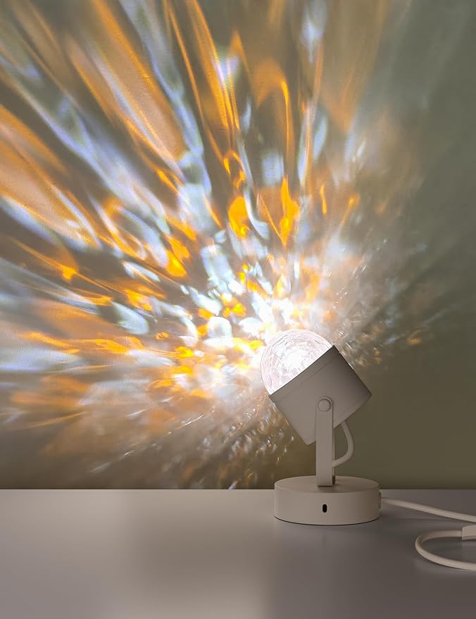 Joyzy Plug-in Dynamic Ocean Wave Table Lamp with Remote Water Ripple Night Light Projector for Room Party Decoration, Color Changing Ambient Lamps, Christmas Decor Lights, Videography Projection