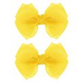 Daffodil Yellow Mesh Hair Bow Clips 4IN Organza Double Tulle Ribbon Bowknot Alligator Barrettes for Teens Toddler Girl Spring Summer Fall Dress outfit Decor Accessory Easter Gift