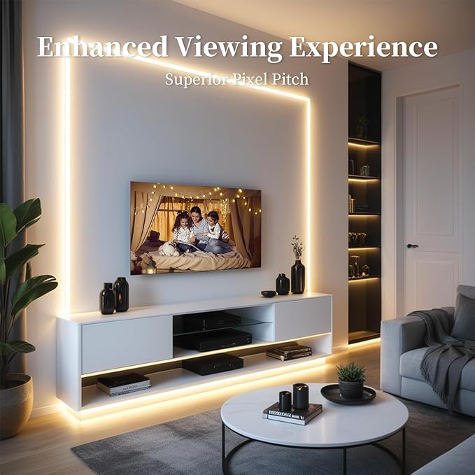 iNextStation 32.8ft/10M Warm White COB LED Light Strip, DC24V CRI 93+ Strip Lights, 3000K Color Temperature LED Lights, 8mm Width LED Tape Lights, Dimmable COB Strip Light for TV Backlight(with Plug)