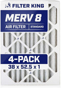 Filter King 38x52.5x1 Air Filter | 4-PACK | MERV 8 HVAC Pleated A/C Furnace Filters | MADE IN USA | Actual Size: 38 x 52.5 x .75"