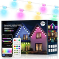 100FT Permanent Outdoor Lights for House -Eaves Lights with 50 IC+RGBCW LED IP67 Waterproof, Smart Outside LED Christmas Light with App/Remote, Eternity Lighting for Holiday/Daily