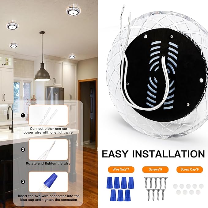 BlueFire RV Interior Lights - 600LM Dimmable LED Ceiling Dome Lights, 4 Colors, 12-18V Fixture with Dimmer Switch for Under Cabinet, Camper Van, Truck, Motorhome, Boat (5 Pack)