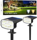 JEJOT Solar Spotlights, Super Bright LED, 2 CCT Warm & Cool Light, Solarspot Lights for Outside Landscape Auto On/Off -2 Pack