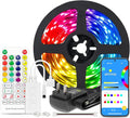 BTF-LIGHTING RGBW Bluetooth Music APP 16.4FT LED Strip Lights RGB+Warm White 3000K 4 Colors in 1 LED Color Changing Lights Strip for Bedroom, Desk, Home Decoration, with Remote and 12V Power Supply