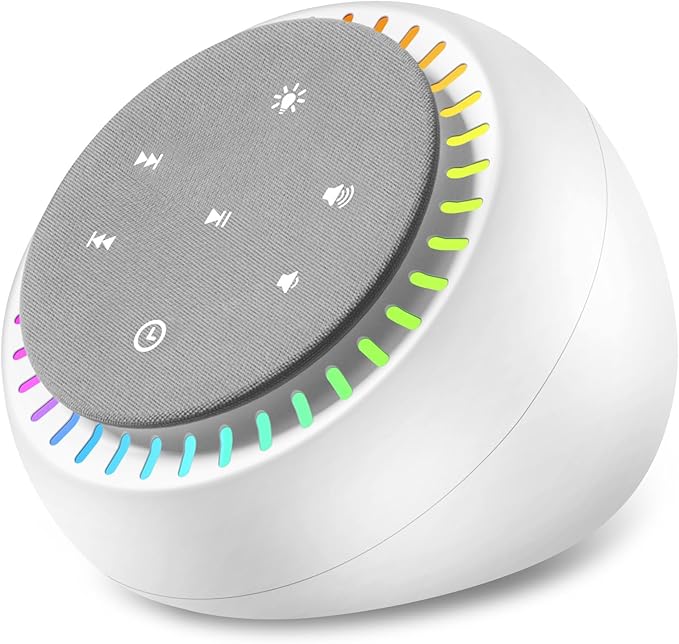 DreamSky Sound Machine for Sleep, White Noise for Sleeping Adults & Baby, Brown Noise Fan for Office Privacy & Noise Canceling, 26 Sounds & RGB Night Light, USB-C Powered for Home Travel
