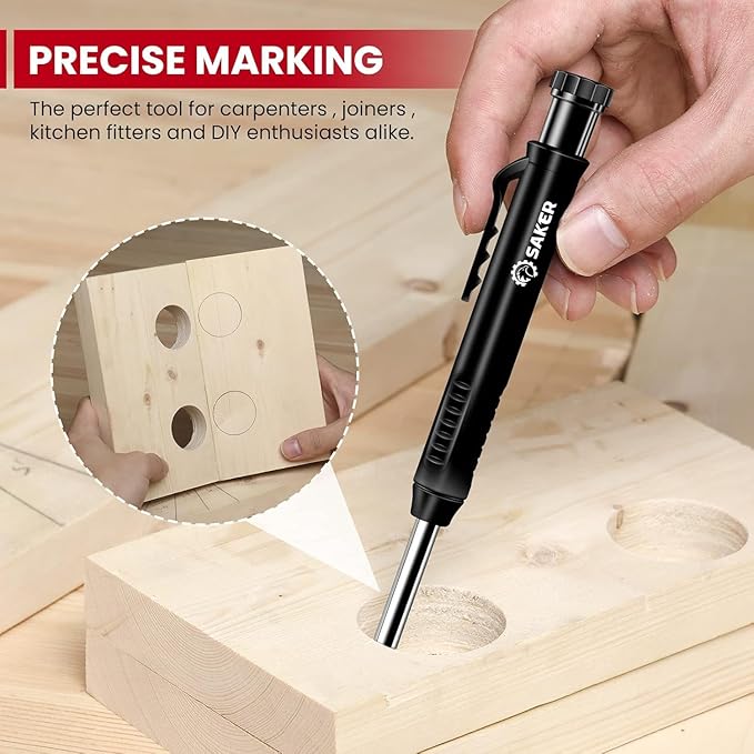 Saker Contour Gauge Profile Tool-Unlimited Connection Precisely Copy Irregular Shape Duplicator (2 Pieces) Deep Hole Pencil- Construction Pencil- DIY Woodworking Combination Pack