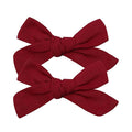 3.2 Inch Linen Baby Girl Hair Clips, Hair Bows for Toddler Kids, Alligator Clip Hair Accessories for Babies, Christmas Red