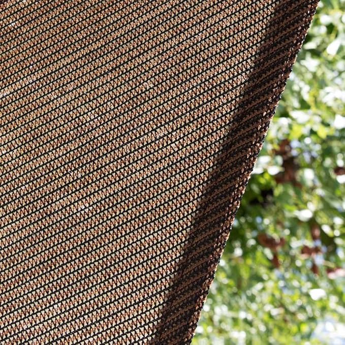 Amgo Custom Size 8' x 20' Brown Rectangle Square Sun Shade Sail UPF50+ AGTAPR1620, Order to Make Canopy Awning, 95% UV Blockage, Water & Air Permeable, Commercial and Residential (We Customize)