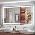 68x40 LED Lighted Mirror for Bathroom Wall Mounted, Dimmable Vanity Mirror with Lights, Anti-Fog, ETL Listed (Backlit and Front Lighted)