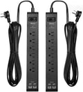 2 Pack Surge Protector Power Strip with 6 Outlets 4 USB Ports (2 USB C) 20-Foot Extension Cord Flat Plug 900 Joules 15A Circuit Breaker Wall Mount Desk USB Charging Station for Home Office