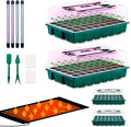 Seed Starter 4 Pack 160-Cell Tray with Grow Lights and Heat Mat,Seed Growing Tray, Germination & Plant Propagation Station for Indoor Plants