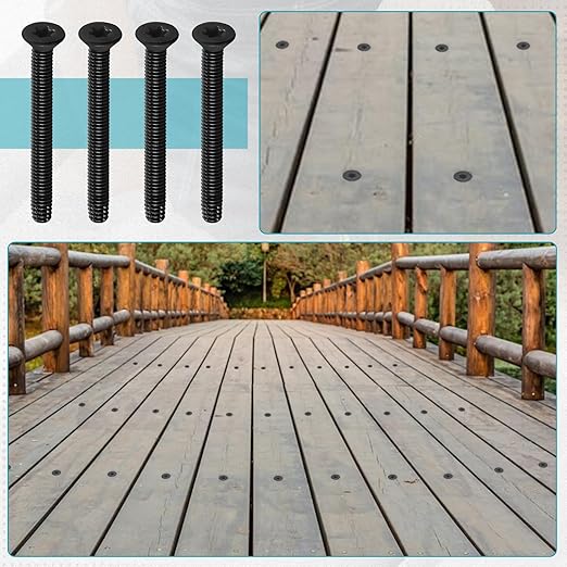 1/4-20 x 2 1/2 Flat Head Floorboard Thread Cutting Screws, Type F, (Star - Six Lobe - Torx Drive), Black Phosphate Finish, Countersunk, T-30 Drive and 7/32 Drill bit