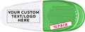 10 Magnetic Memo Holders Set - Customizable Text, Logo - Large Clip, Plastic - White Green