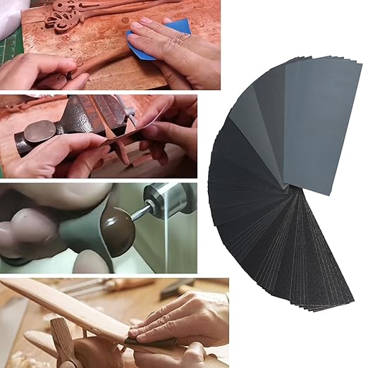 60 Pcs 9x3.6 Inch 10 Grit Mixed Packing Wet and Dry Sandpaper Sheets, Woodworking Furniture/Automobiles/Metal/Lacquer Polishing Sanding Sheets, 80/120/240/400/600/800/1000/1500/2000/3000 Grit