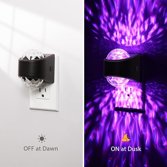 Night Lights Plug into Wall, Star Projector for Bedroom, Night Light Projector for Kids, 9-Color RGB Galaxy Nightlight with Dusk to Dawn Sensor for Bathroom, Home Gaming Room Decor, Christmas Gifts